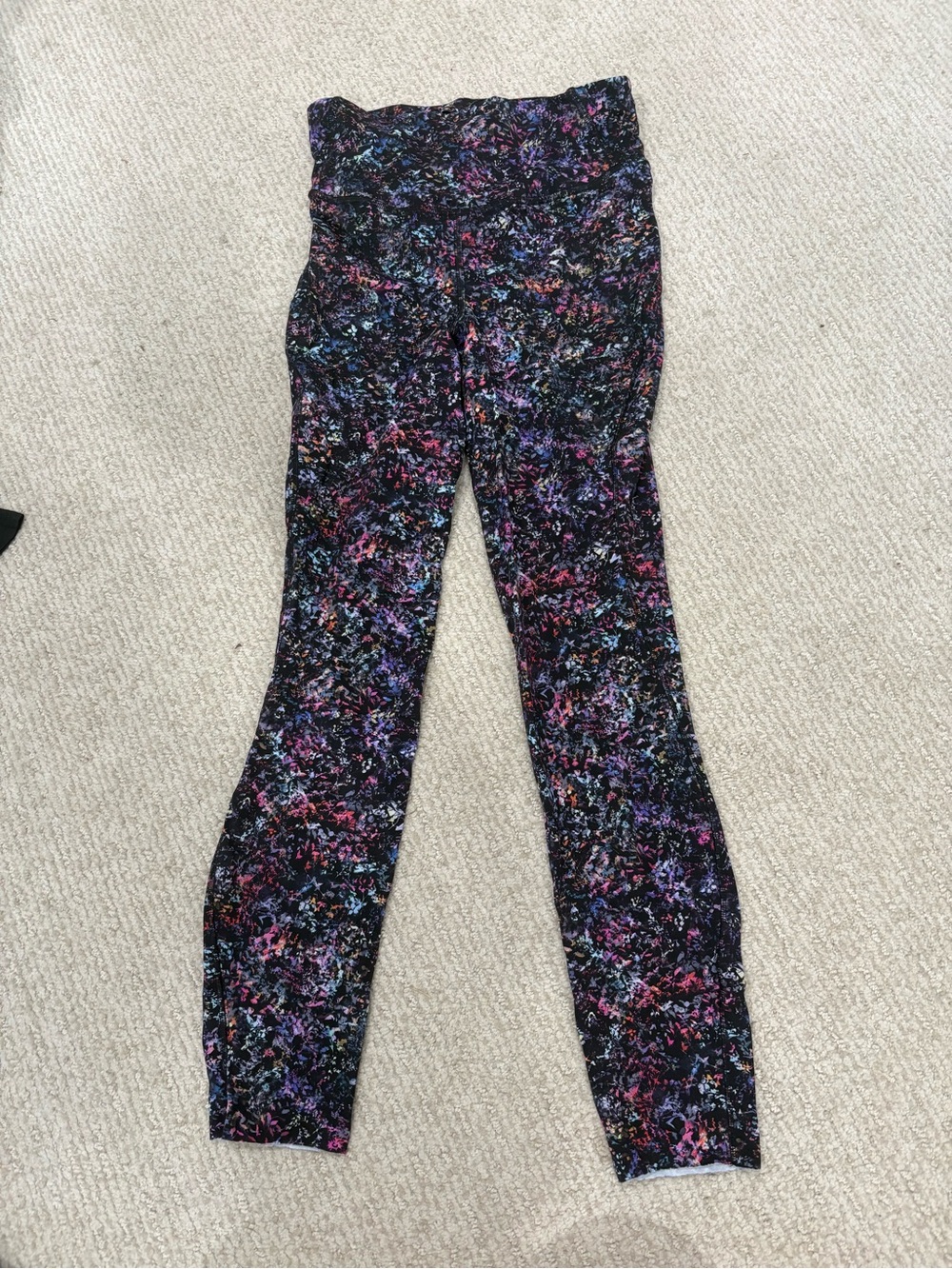 lululemon athletica Black Multicolor Abstract Print Leggings